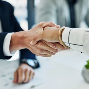 Two people shaking hands